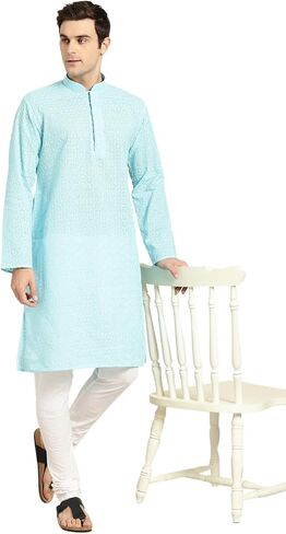 Sojanya (Since 1958, Men's Pure Cotton Embroidered Only Kurta in Saudi Arabia