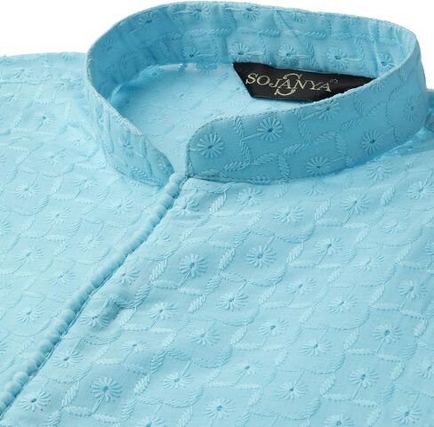 Sojanya (Since 1958, Men's Pure Cotton Embroidered Only Kurta in Saudi Arabia
