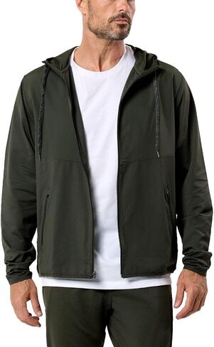 INTO THE AM Daybreak Performance Lightweight Windbreaker Jacket for Men S-4XL Athletic Workout Hoodie for Running Hiking Gym in Kuwait