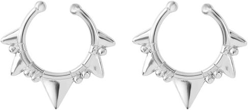 2Pcs Fake Septum Rings for Women Men Surgical Steel Non Piercing Nose Septum Rings Fake Nose Piercing Jewelry in Saudi Arabia