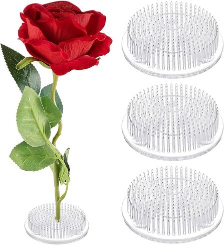 4pcs Flower Frog Plastic Flower Frog Flower Pins Floral Frog Clear Flower Frogs for Arrangements Vase Japanese Floral Arrangement for Plant Decoration, Summer Activity, Wedding Decoration in Saudi Arabia