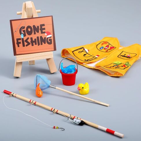 Outus 7 Pcs Christmas Elf Accessories Set Elf Fishing Accessories Elf Prop Include Fishing Rod Elf Vest Fishnet and Fish for Xmas Elf Cloth and Accessories Gifts in Saudi Arabia