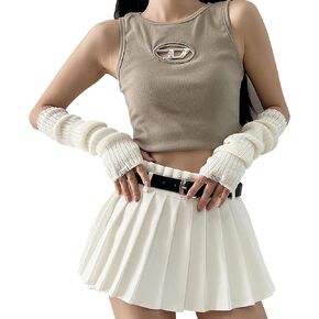 Arm Warmers for Long Sleeve Fingerless, Y2K Cool Girls Arm Covers, Cute Harajuku Knitted Arm Sleeve
