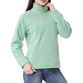 GIMECEN Women's Soft Polar Fleece Pullover Quarter-Zip Sweatshirt Long Sleeve Sweater Jacket Casual Fall Outerwear