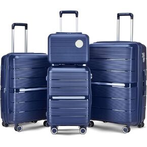 4 Piece Luggage Sets,Hardshell Lightweight Suitcase with Spinner Wheels & TSA Lock,Expandable Carry On Luggage Set,Travel Luggage Set for Women Men Family Pink