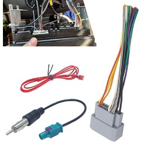 3 PCS Car Radio Stereo Wiring Plug, ABS Speaker DVD Audio Power Socket with 16.5cm Cable, Automotive Retrofit Replacement Repair Parts, Compatible with Jeep Compass Wrangler Dodge (Gray)