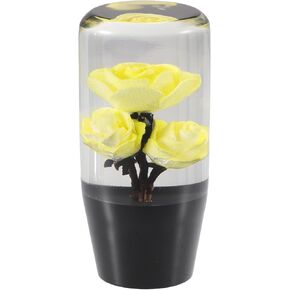Motoforti Universal Car Gear Shift Knob, Manual Automatic Stick Gear Shifter Knob, Acrylic, Yellow, 1 Set