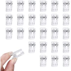 25 Pcs Sticky Clips,Wall Clips for Hanging,Self Adhesive Clips,Poster Hanging Clips,Photo Clips,Wall Clips for Paper,Adhesive Clips for Home Office Paper Rope Picture Poster Photo (Clear)
