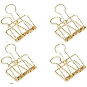 4 Pcs Hollow Out Long Tail Wire Binder Clips Paper Binder Clip Large 51mm Binder and Paper Clips Small in Size and Light in Weight, Office Products, Binder and Paper Clips, Clamps and Rings（Golden）