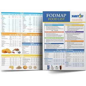 زاستيك! مخطط قائمة الأطعمة Fodmap - 345 دليل مرجعي للأغذية الشائعة لأفراد IBS ونظام غذائي منخفض Fodmap - دليل الأطعمة الصديقة لـ Fodmap لـ IBS - مخطط Fodmap للأغذية - مخطط السعرات الحرارية للأغذية وقائمة أغذية IBS