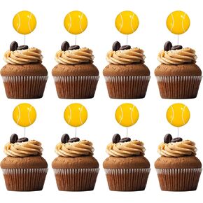 20Pcs Soccer Ball Cupcake Toppers Resin Soccer Cupcake Food Picks Sport Balls Baby Shower Wedding Birthday Party Cake Decorations Supplies