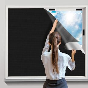 Portable Blackout Curtains, 51" x 57"Blackout Shades, 100% Blackout Blinds with Hook & Loop Tabs No Drill, Blackout Window Cover Film Cut to Any Size/Shape for Bedroom, Baby Nursery or Travel