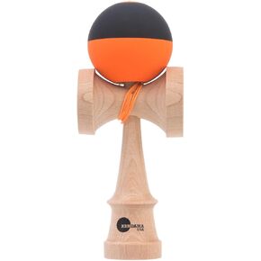 Kendama USA Kaizen Half Split Kendamas Sticky Rubberized Silk Paint & Extras Included (Orange)