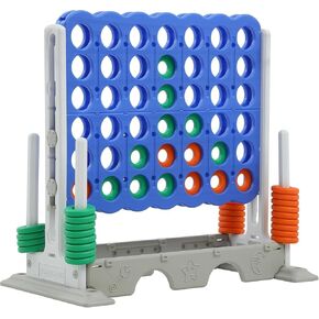 SDADI Authorized Height Adjustable Giant 4-in-a-Row Connect Game - Jumbo 4-to-Score with Golf Game Set for Kids and Adults, Indoor/Outdoor Family Floor Game with Quick-Release Slider, Blue and Red