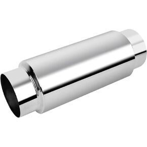 EVIL ENERGY 4.0" Resonator Muffler Stainless Steel (4.0 inch Inlet/Outlet, 13.7" Length)