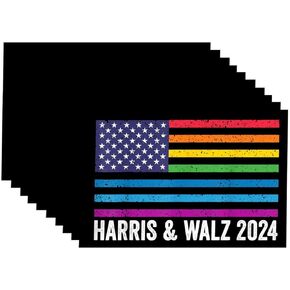 10 Pack Harris Walz 2024 Kamala Harris Tim Walz Waltz for President Rainbow Stickers Laptop Bumper Decal Window Waterproof Car Stickers