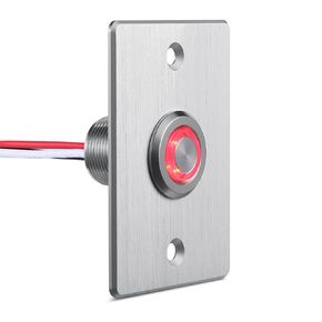 Acegoo RV 12V Dimmer Switch for LED RV Lights - Push Button with Red Ring Light, Ideal for RV, Camper Van, Boat, Truck, Cars Lighting & LED Strip Light - DC12-24V 6A Full Aluminum (Black)