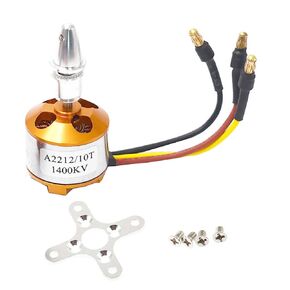 A2212 1400KV Brushless Outrunner Motor 10T with 3.5mm Male Banana Connectors for RC Aircraft/Multicopter 4/6 Axle Quadcopter(4PCS)
