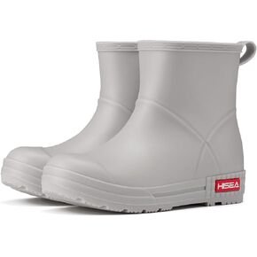HISEA Women's Short Chelsea Boots Ankle Rubber Rain Boots for Garden Waterproof