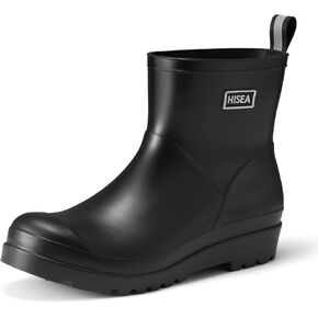 HISEA Women's Ankle Rubber Rain Boots Waterproof Short Chelsea Boots for Garden with Comfortable Insoles CHOOSE ONE SIZE UP