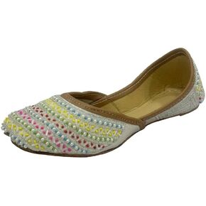 Punjabi Juttis for Girls Mojari Toddler/Little Kid/Big Kid Party Shoes Formal Beaded Jutti Girls Dress Slip on Juti