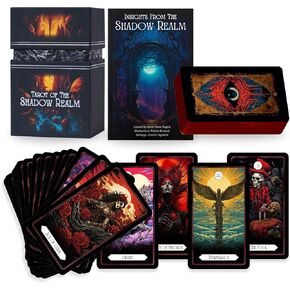 Earth Moon Magick - Tarot of The Shadow Realm - 78 + 2 Extra Cards, Guidebook with Keywords, Tarot Oracle Cards Set, Ideal for Shadow Work, Perfect for Beginners & Advanced Readers