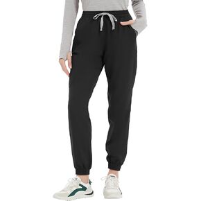 بنطال طبي للنساء - بنطال رياضي متوسط ​​الارتفاع بأربعة اتجاهات قابل للتمدد مع رباط خصر و7 جيوب in Kuwait