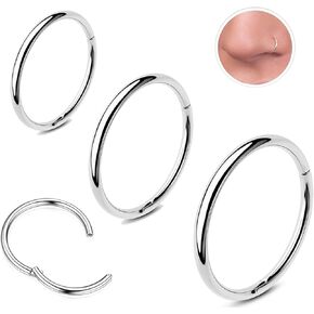 Nose Rings Studs: 8Pcs 20G 316L Surgical Steel Nose Studs Hypoallergenic Corkscrew Nose Piercing Stud Jewelry for Women Men Silver Cubic Zirconia Imitation Diamond 1.5mm 2mm 2.5mm 3mm