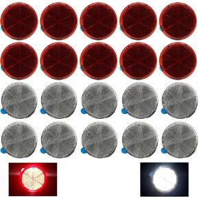 Reflector Self Adhesive Round 80mm Safety Waterproof Stick on for Driveway Mailbox Trees 20pcx