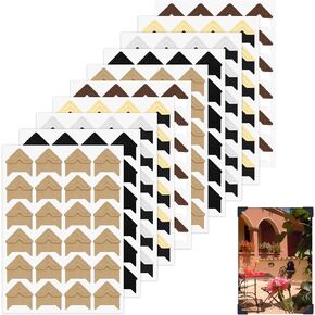 Giantree 192 Pcs Photo Corners for Scrapbooking, Self-Adhesive Photo Mounting Corners Picture Corner Sticker for Scrapbooks Album Diary DIY Craft Supplies, 8 Sheets 8 Colors(Multiple Colour)