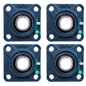 Jeremywell UCF206-20 Pillow Block Bearing (2 Pack), 1-1/4 inch Bore, 4-Bolt Flange Mounted, Solid Base, Self-Alignment, Square
