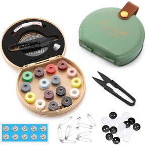 Wavwavw 2 Pack Mini Travel Sewing Kits for Adults Portable Sewing Tool DIY Kits Sewing Thread Accessories Supplies Repair Project Kit Hand Sewing Needle Family Traveler DIY Organizer