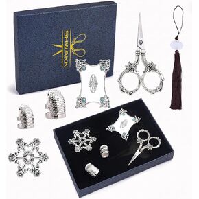 SHWAKK Embroidery Scissors Kit, Vintage Scissors with European Style, Vintage Sewing Kit for Crafting, Sewing, Needlework, Handcraft DIY Tools(Bottle Shape)