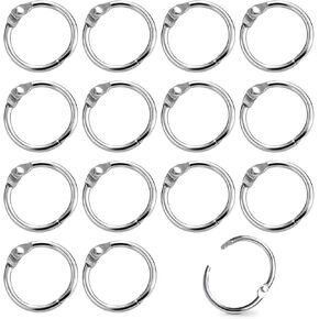 15 Pack 2-1/2 Inch Large Loose Leaf Binder Rings Metal O Ring Paper Book Rings for Flash Card, Key Chain Ring, Home, Office, School, Silver, 2.5"(63mm)