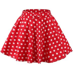 J·E Sterguard Girls Polka Dot Mini Stretch Waist Full Round Skater Skirts for Party or Sport 4-16 Years