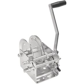 Fulton 142410 Boat Trailer Winch, 2,600 lbs. Capacity, Two-Speed Hand Crank Winch, High-Performance Zinc Finish