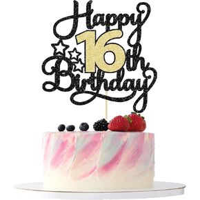 1Pc Happy 80th Birthday Cake Topper Black Gold Glitter Cheers to 80 Years Birthday Cake Pick 80th Birthday Cake Decoration for Happy 80th Birthday Anniversary Party Supplies