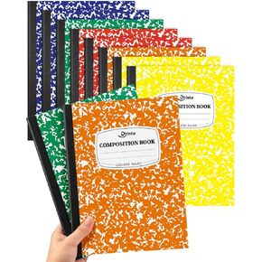 Composition Notebooks 10 Packs College Rule, 9.75 x 7.5 Colored Marble Cover Composition Books for Writing Note-taking Planning Recording (5 Assorted Colors, 80 Sheets/160 Pages)