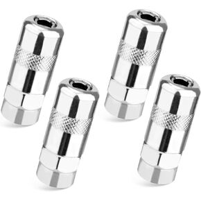 4pcs Grease Gun Couplers, Grease Gun Nozzle Tip Grease Gun Hoses Connector Replacement Attachments 1/8 NPT Thread Grease Nipples Ends Fittings Accessories