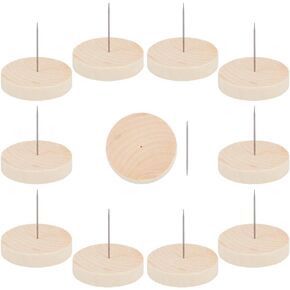 FREEBLOSS 10pcs Single Steel Needle Doll Holders Steel Needle Doll Stands Needle Felting Doll Display Holders with Wooden Base for Crochet Dolls Felting Animal Dolls