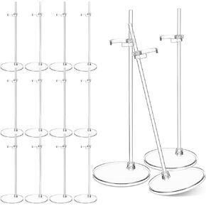 15pcs Dolls Display Stand: Adjustable Dolls Holder Transparent Action Figure Stand Display Holders for 9 to 13 in Figure Doll Display