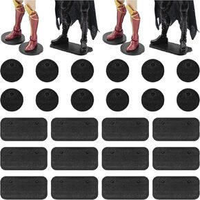 60PCS 6 inch Action Figure Display Stand, Toy Support Holder Display Stand with Peg, Compatible with 1/12 Scale Mavel Legends Series/Gi Jeo Classified Series/D C/Mo tu Figures, Black Square