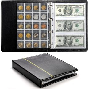 Jucoan Coin Collection Album, 310 Pockets Coin and Currency Collecting Album, 60 Pockets Paper Money Stamp + 250 Pockets Coin Holder Books, Coin Collecting Supplies for Collectors