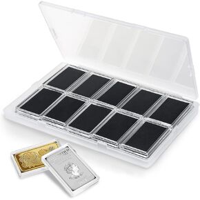 Silver Bar Holder 1 Oz Silver Bar Case 20 Pcs Silver Bar Capsule Storage Bar Capsule Clear Acrylic Storage Container for 1 Ounce Silver Bar