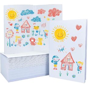 30 Packs White Blank Books for Kids to Write Stories, 8.5x5.5 Inch Blank Mini Journals for Students to Create Own Stories or Make Own Books