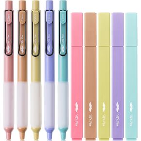 Mr. Pen- Aesthetic Highlighters and Gel Pens, 10 Pack, Vintage Color Highlighters, Assorted Color Gel Pens, Highlighter Pens, Cute Highlighters, Gel Pens