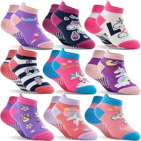 Baby Girls Boys Toddlers Grips Socks Kids Non Slip Anti Skid Ankle Cotton No Show Socks with Grippers
