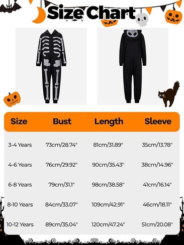 ESHOO Black Halloween Skeleton Costume Kids Girls Boys Hooded Jumpsuit Onesie Halloween Cosplay Outfits 3t 4t 5t 6t 7t 8-12t in Saudi Arabia