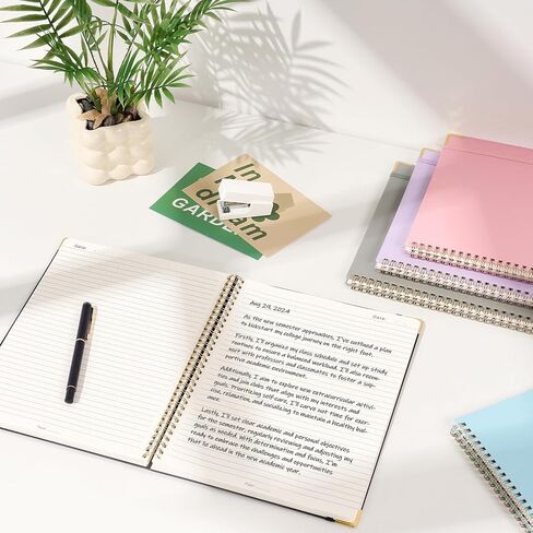 A5 Spiral Notebook Journal for Women & Men, Hardcover Large Notebooks for Work with Content Pages, 100 GSM Paper, College Ruled Journals for Work School Note Taking Writing-Black, Olive Green in Saudi Arabia