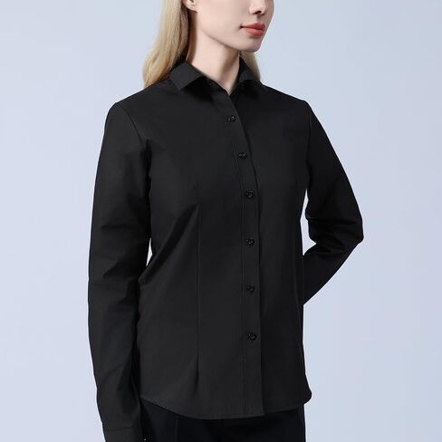 Womens Dress Shirts Long Sleeve,Blouses for Womens Wrinkle-Free Solid Work Blouse, Womens Business Casual Tops in Saudi Arabia